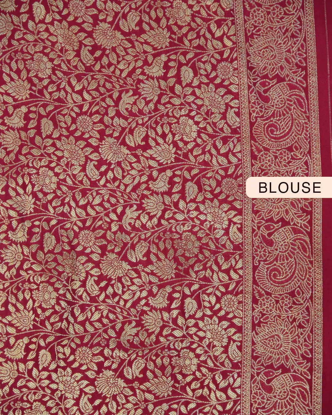 Cream Silk Viscose Jamdani Woven Saree With Silk Woven Blouse