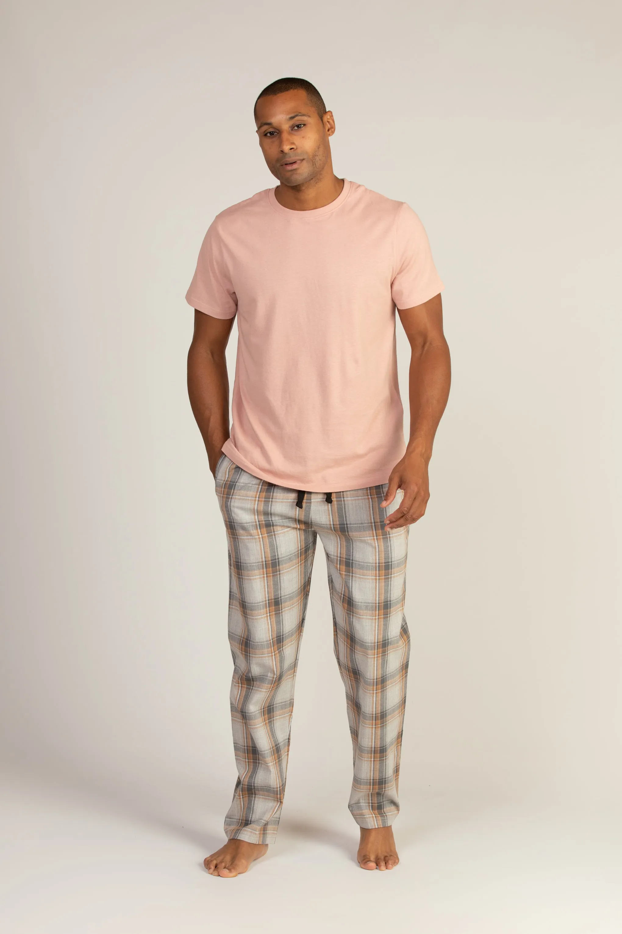 Crew Tee & Marl Woven Pyjama Set