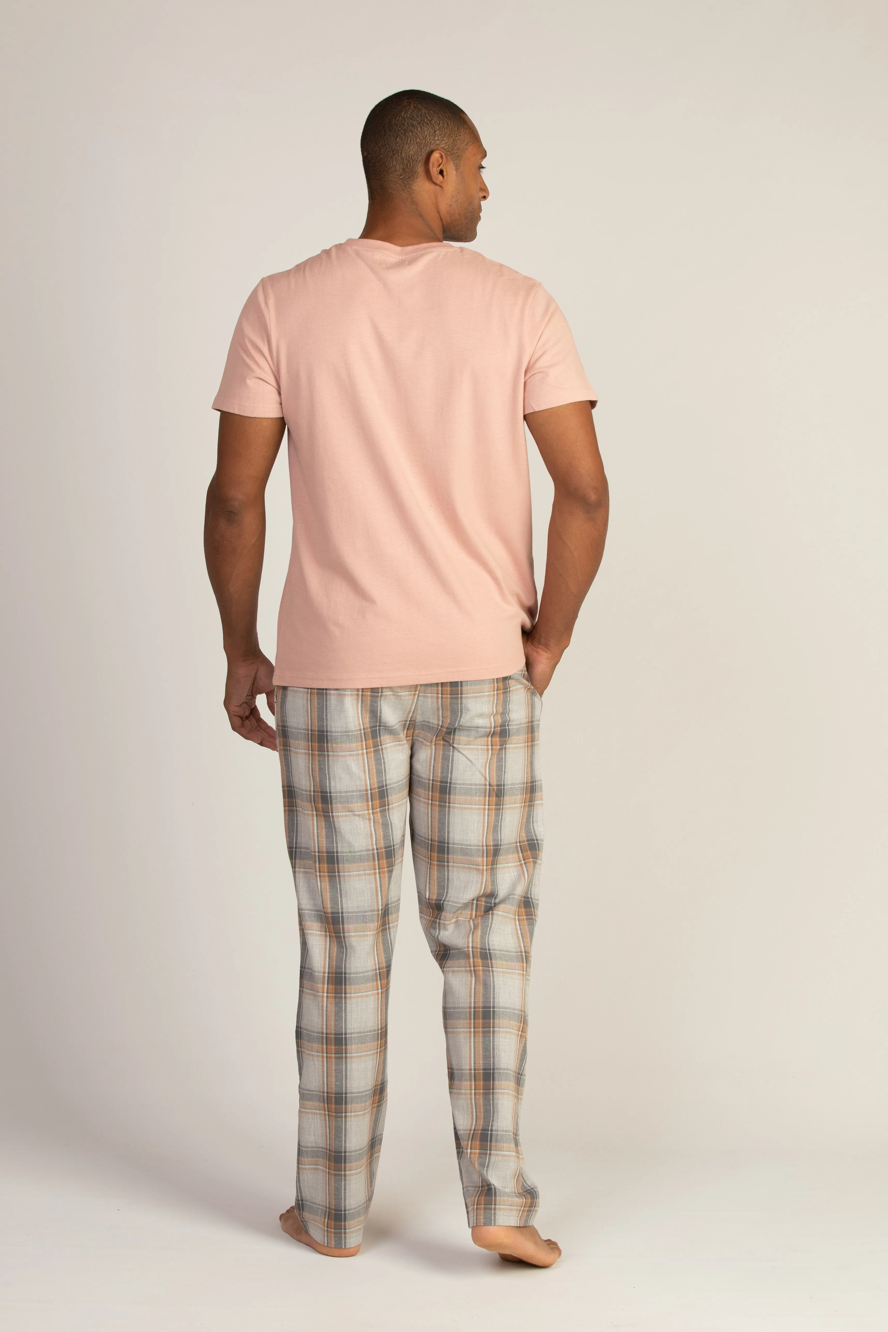 Crew Tee & Marl Woven Pyjama Set
