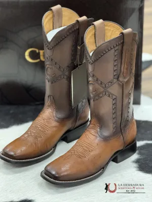 CUADRA BOOTS PANZA DE AVESTRUZ FLAME HONEY LASER & WOVEN SQUARE TOE