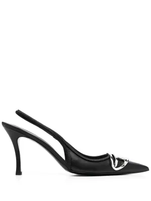 DIESEL Pointed Toe Elasticated Slingback Pumps
