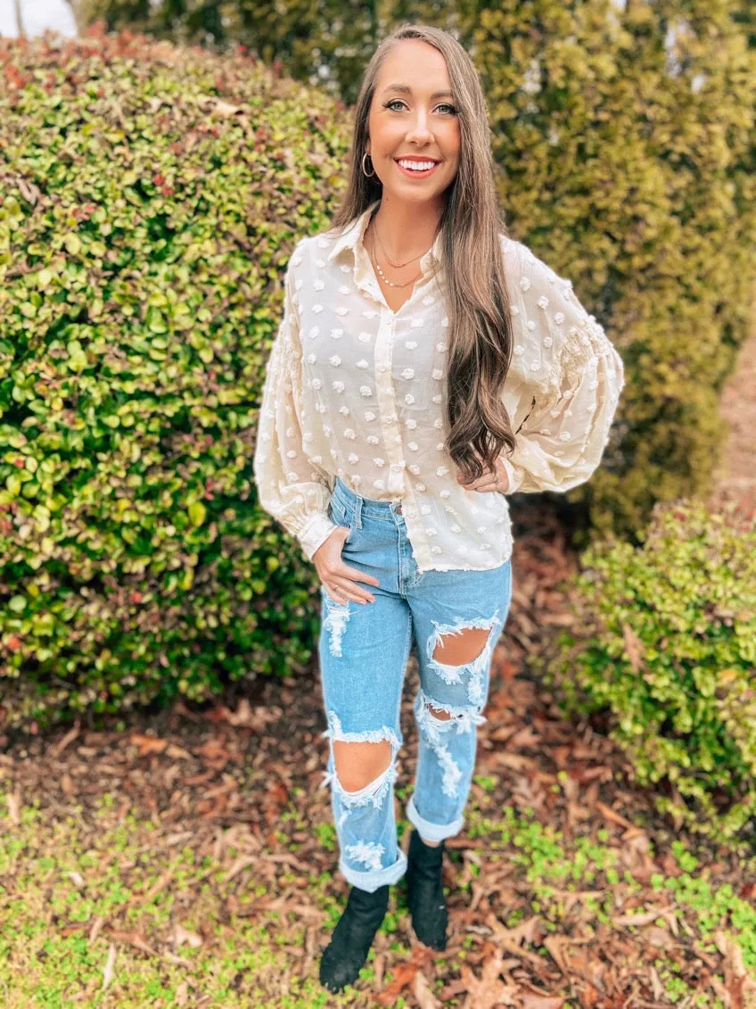 Dotted Woven Blouse