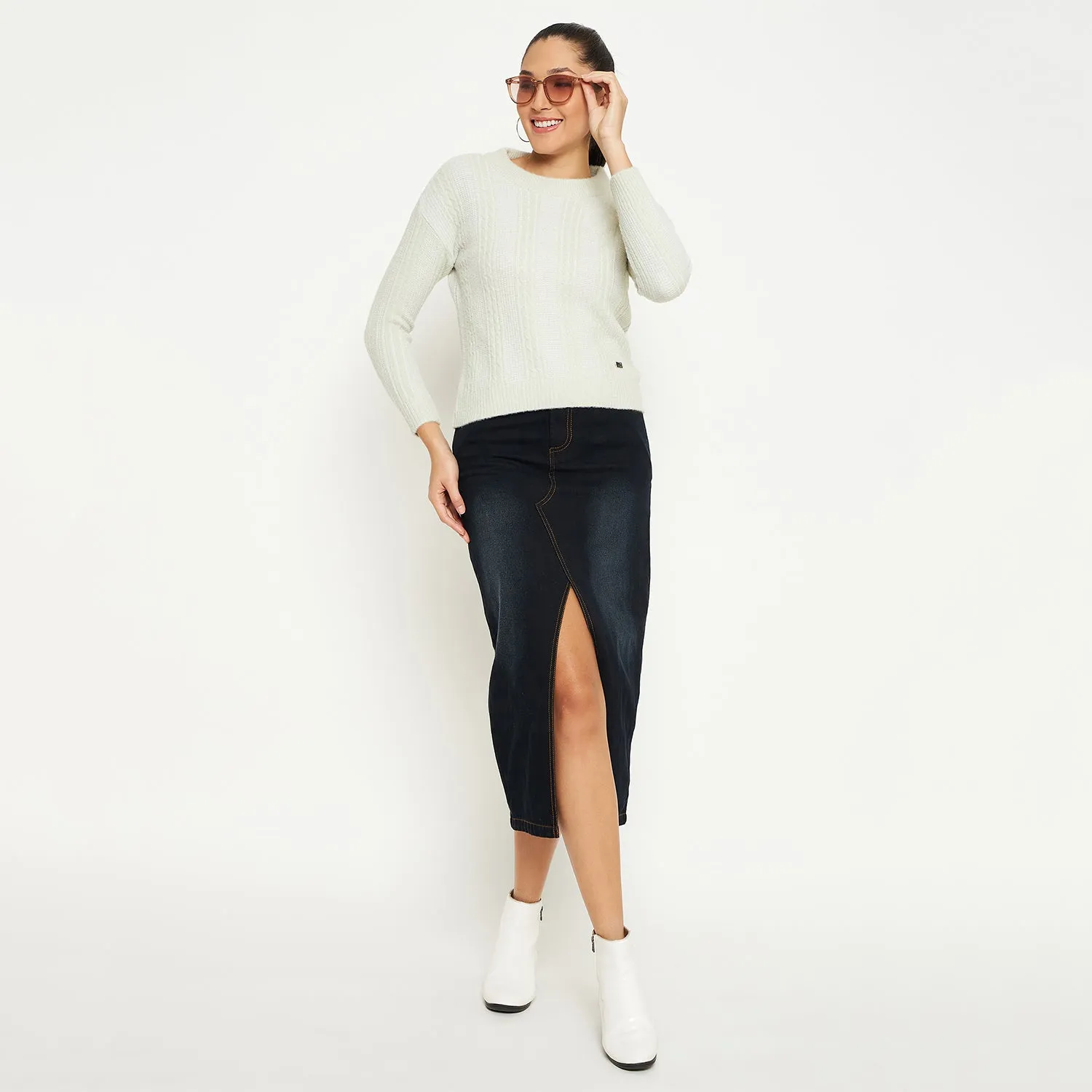 Duke Stardust Women Full Sleeve Crop Pullover (SDS1233)
