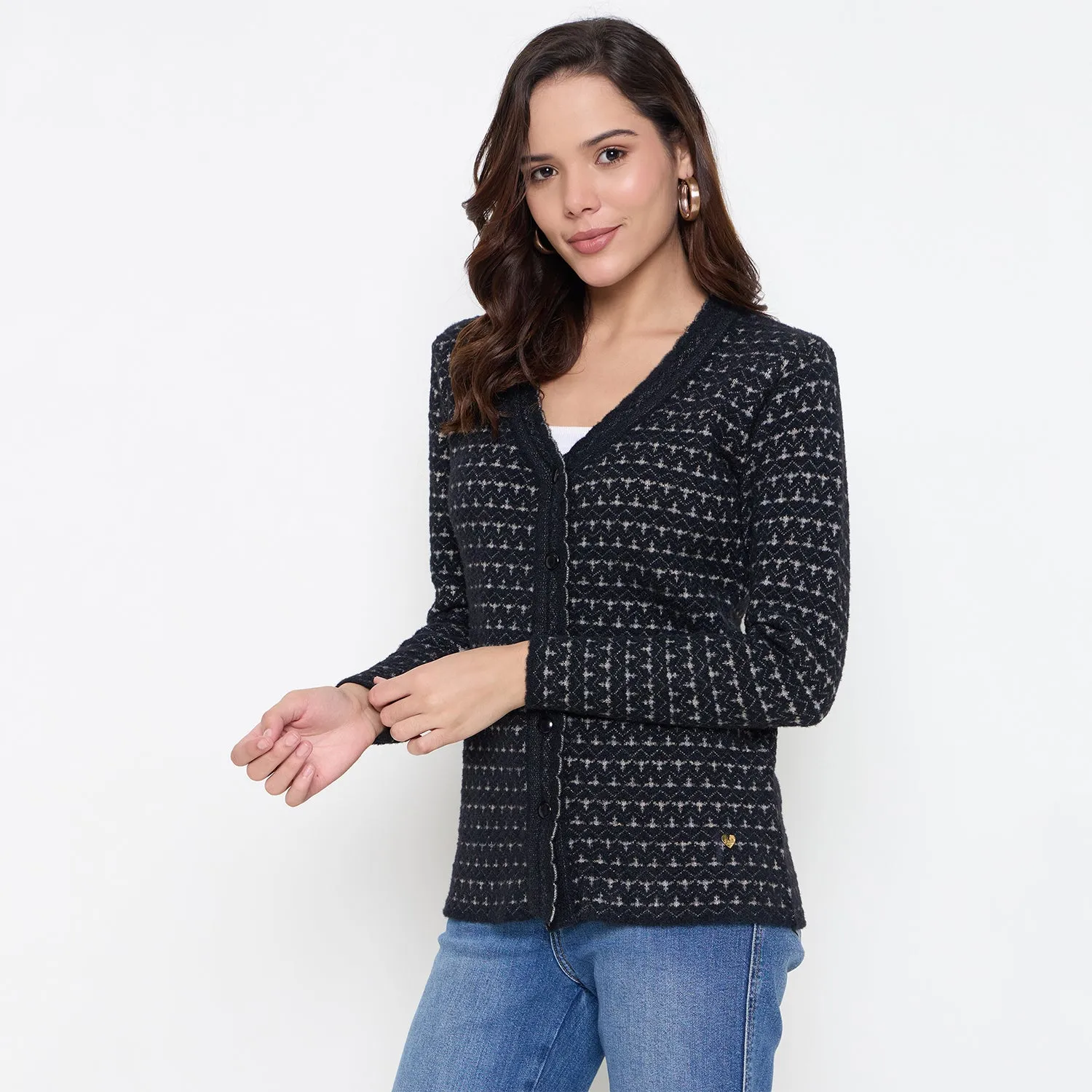 Duke Stardust Women Full Sleeve Front Open Sweater (SDS1310)