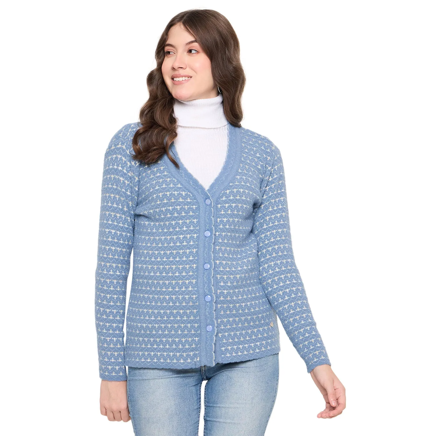 Duke Stardust Women Full Sleeve Front Open Sweater (SDS1310)