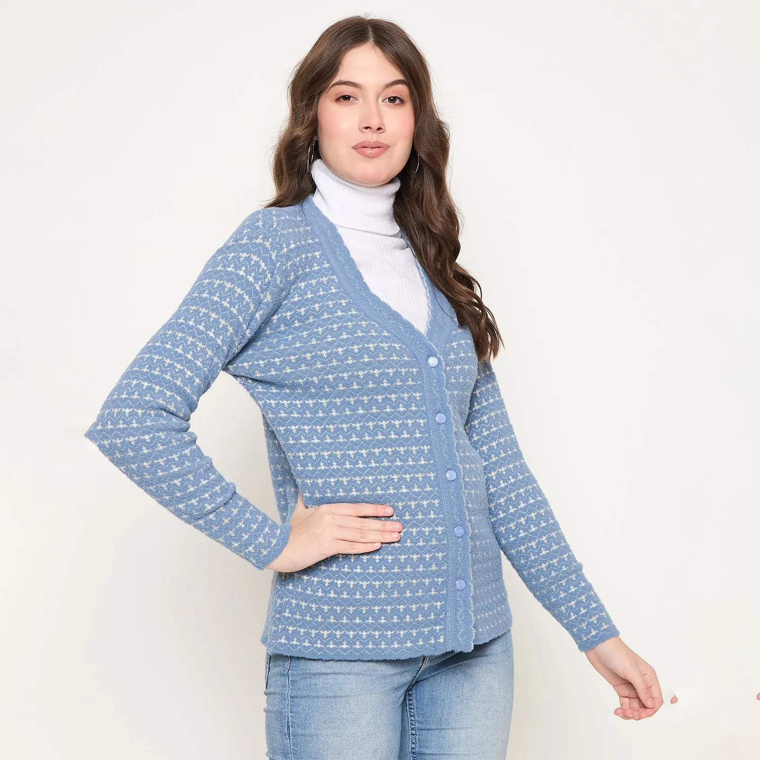 Duke Stardust Women Full Sleeve Front Open Sweater (SDS1310)