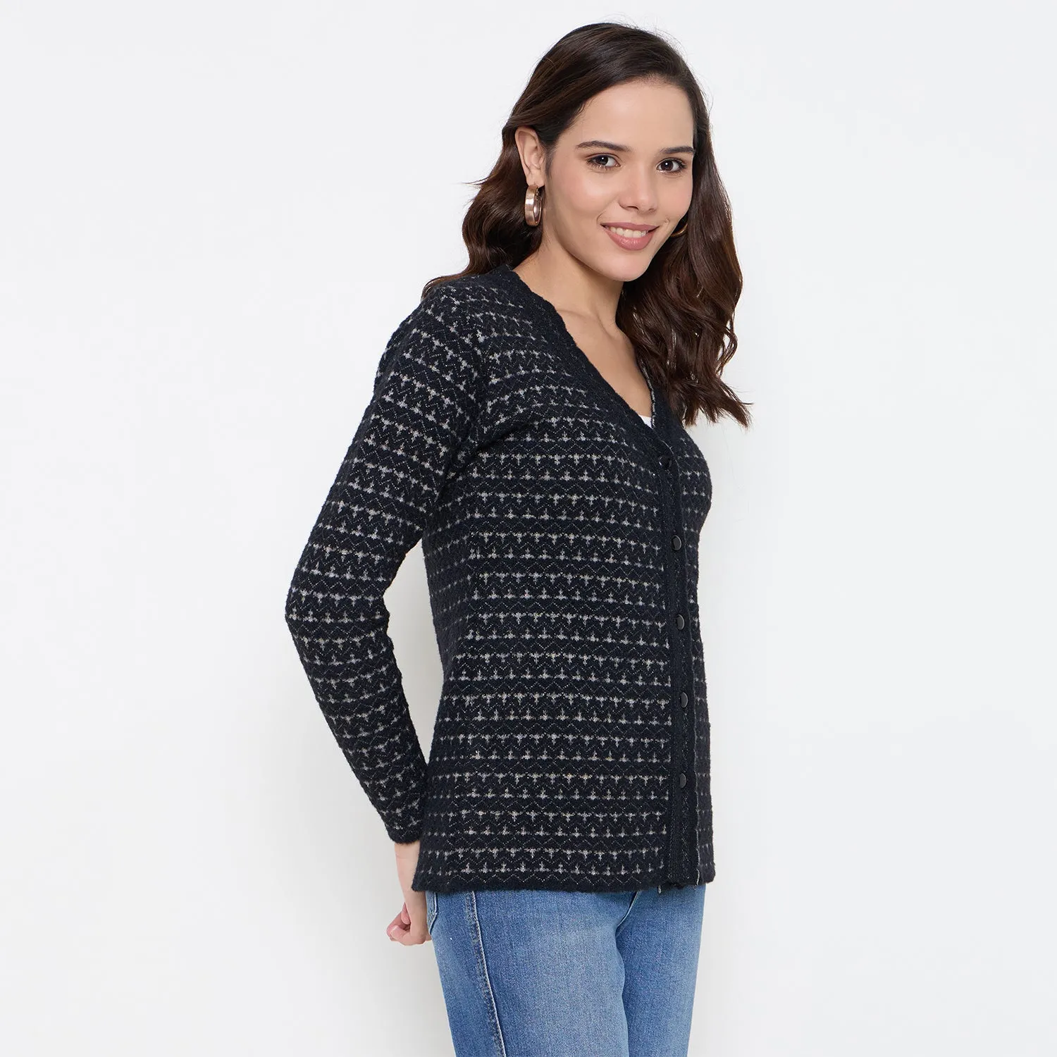 Duke Stardust Women Full Sleeve Front Open Sweater (SDS1310)