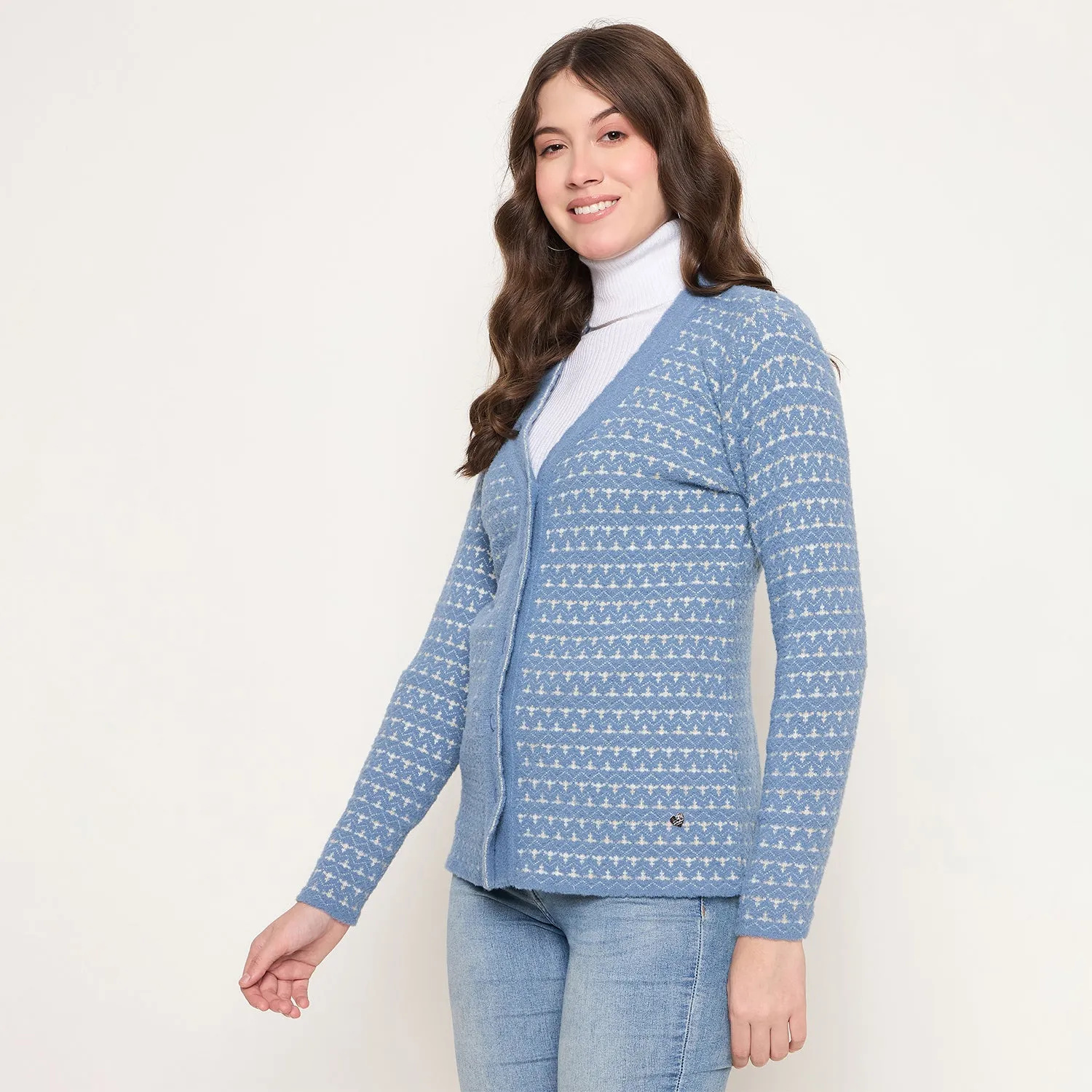 Duke Stardust Women Full Sleeve Front Open Sweater (SDS1310)