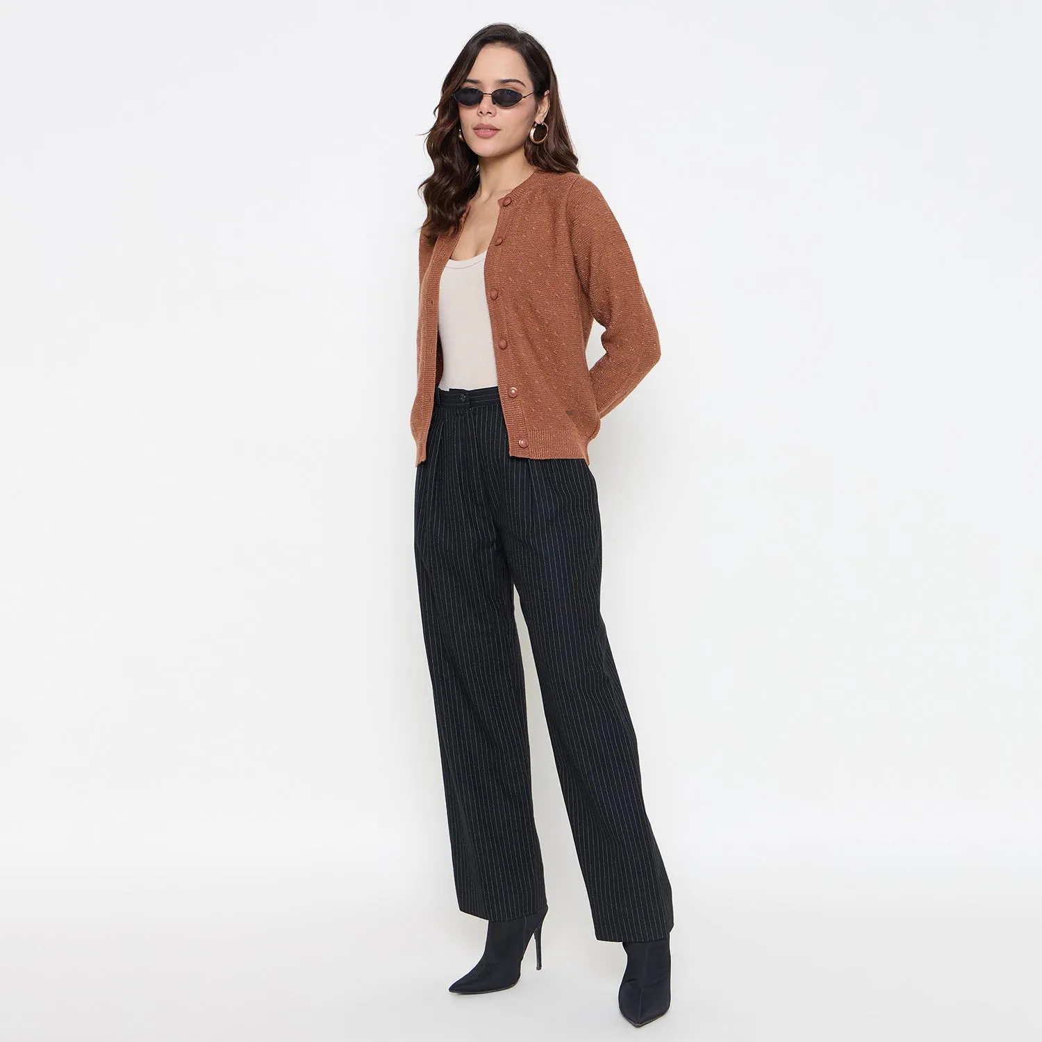 Duke Stardust Women Full Sleeve Front Open Sweater (SDS1324)