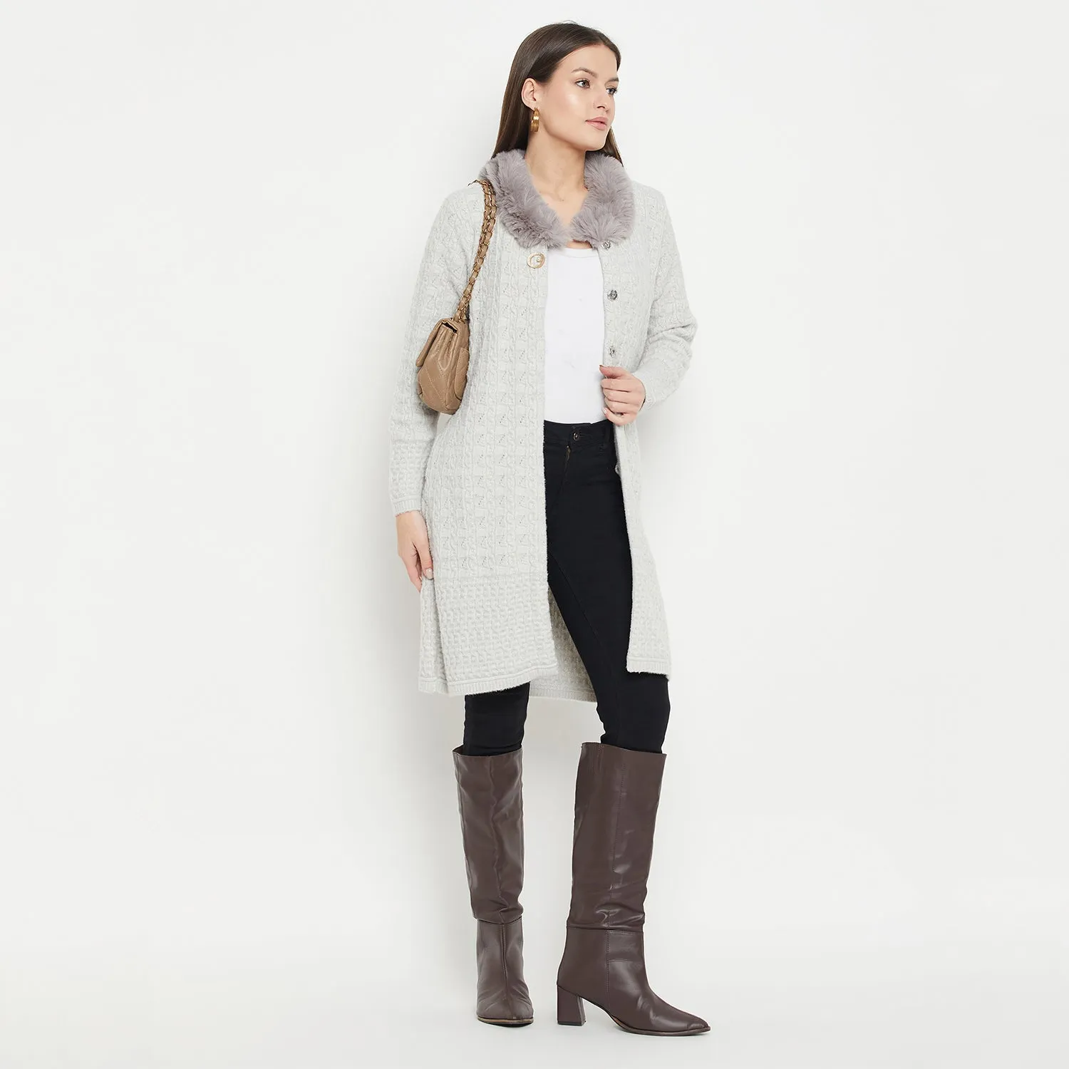 Duke Stardust Women Full Sleeve Long Cardigan (SDS1201B)