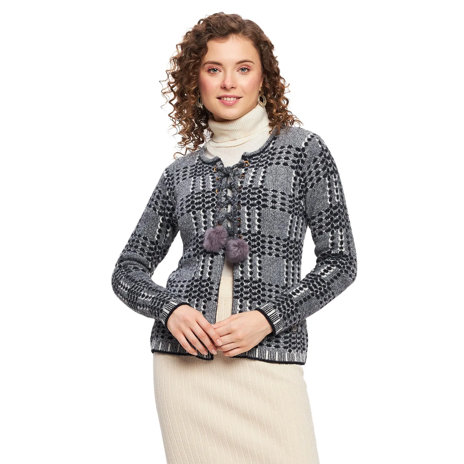 Duke Stardust Women Full Sleeve Self Design Cardigan (SDS1047)