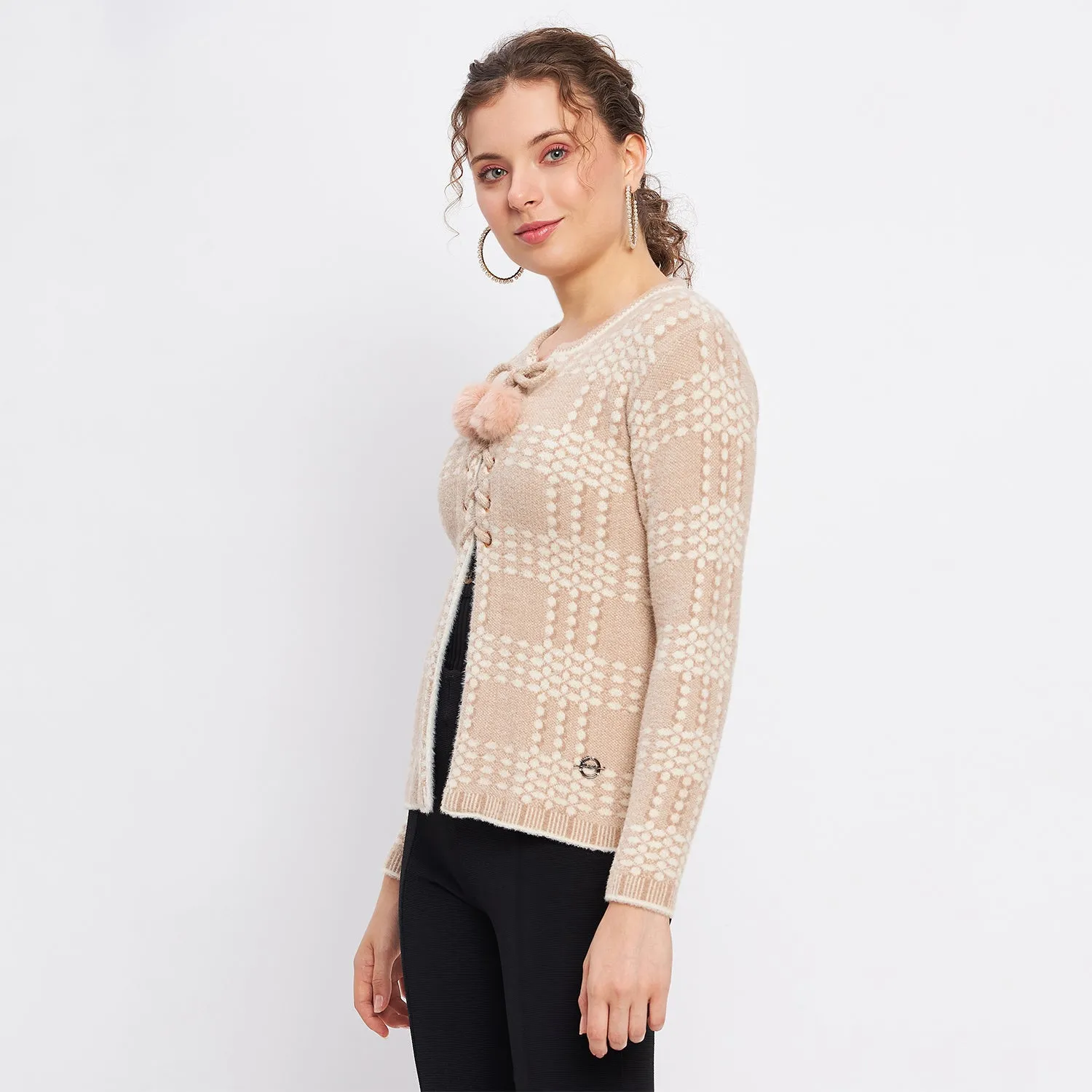 Duke Stardust Women Full Sleeve Self Design Cardigan (SDS1047)