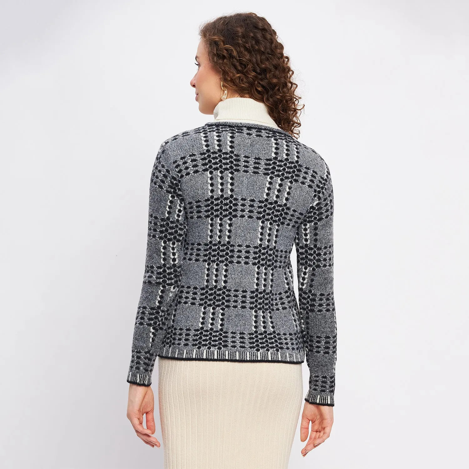 Duke Stardust Women Full Sleeve Self Design Cardigan (SDS1047)