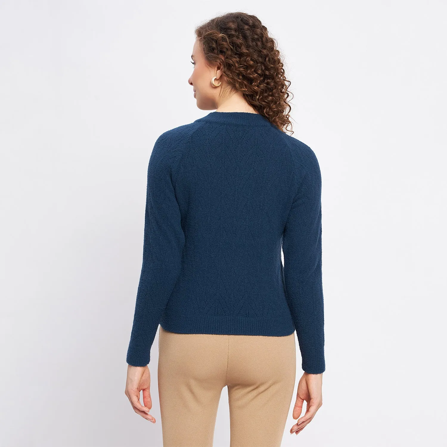 Duke Stardust Women Full Sleeve Self Design Crop Pullover (SDS1014)