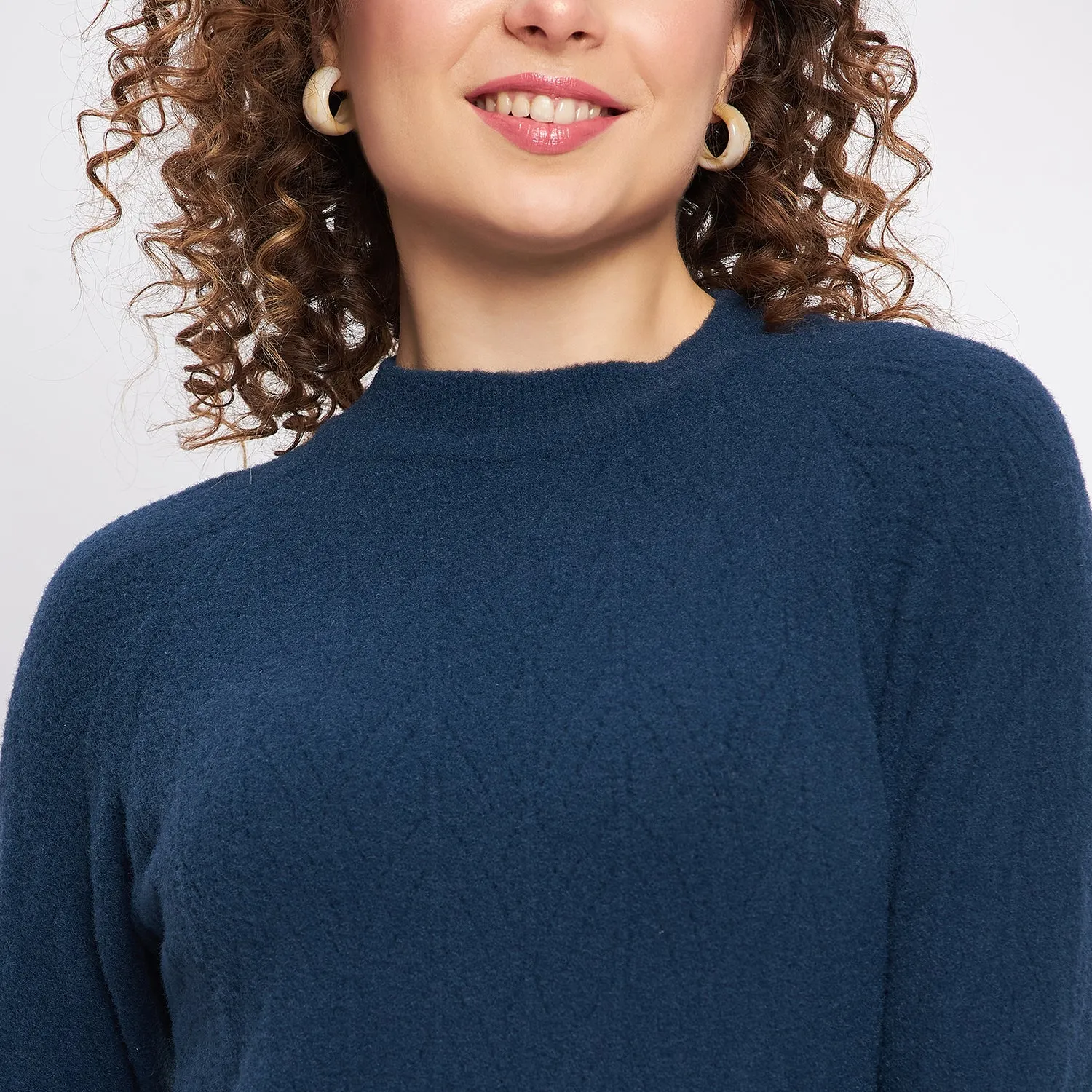 Duke Stardust Women Full Sleeve Self Design Crop Pullover (SDS1014)