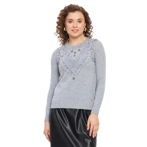 Duke Stardust Women Full Sleeve Self Design Pullover (SDS882)