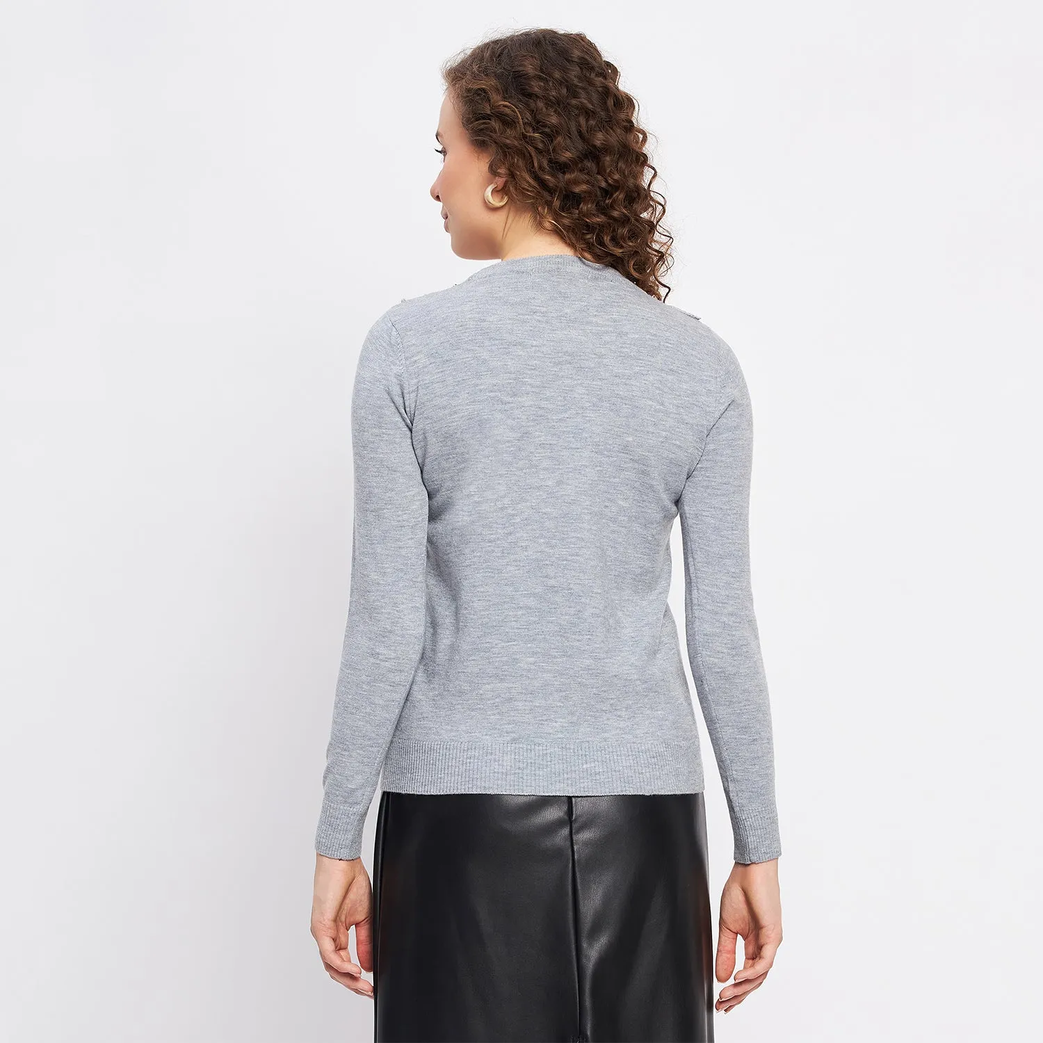 Duke Stardust Women Full Sleeve Self Design Pullover (SDS882)
