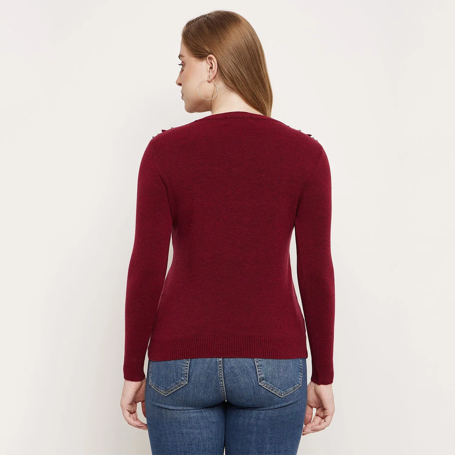Duke Stardust Women Full Sleeve Self Design Pullover (SDS882)