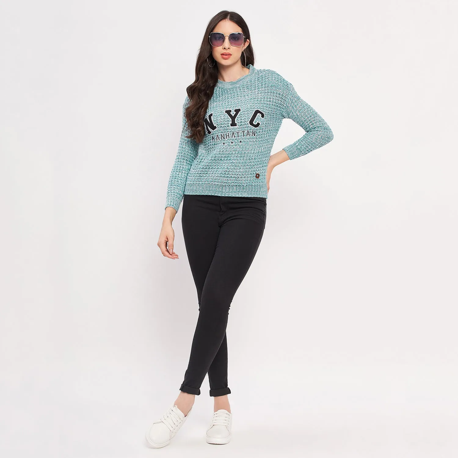 Duke Stardust Women Full Sleeve Self Design Sweater (SDS1001)