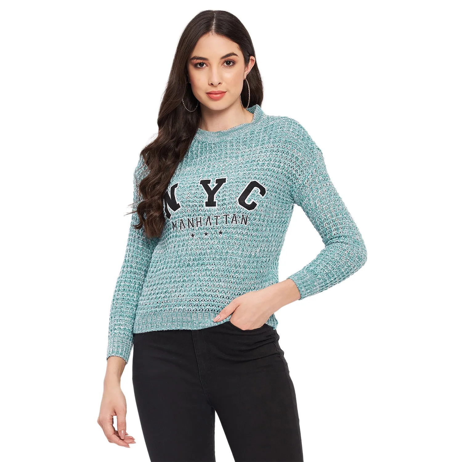 Duke Stardust Women Full Sleeve Self Design Sweater (SDS1001)
