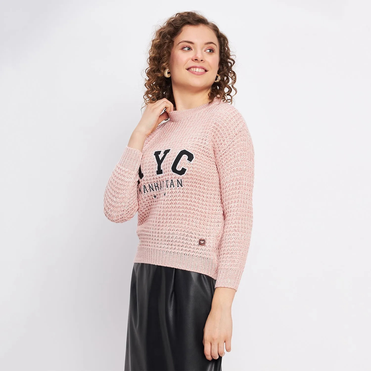 Duke Stardust Women Full Sleeve Self Design Sweater (SDS1001)