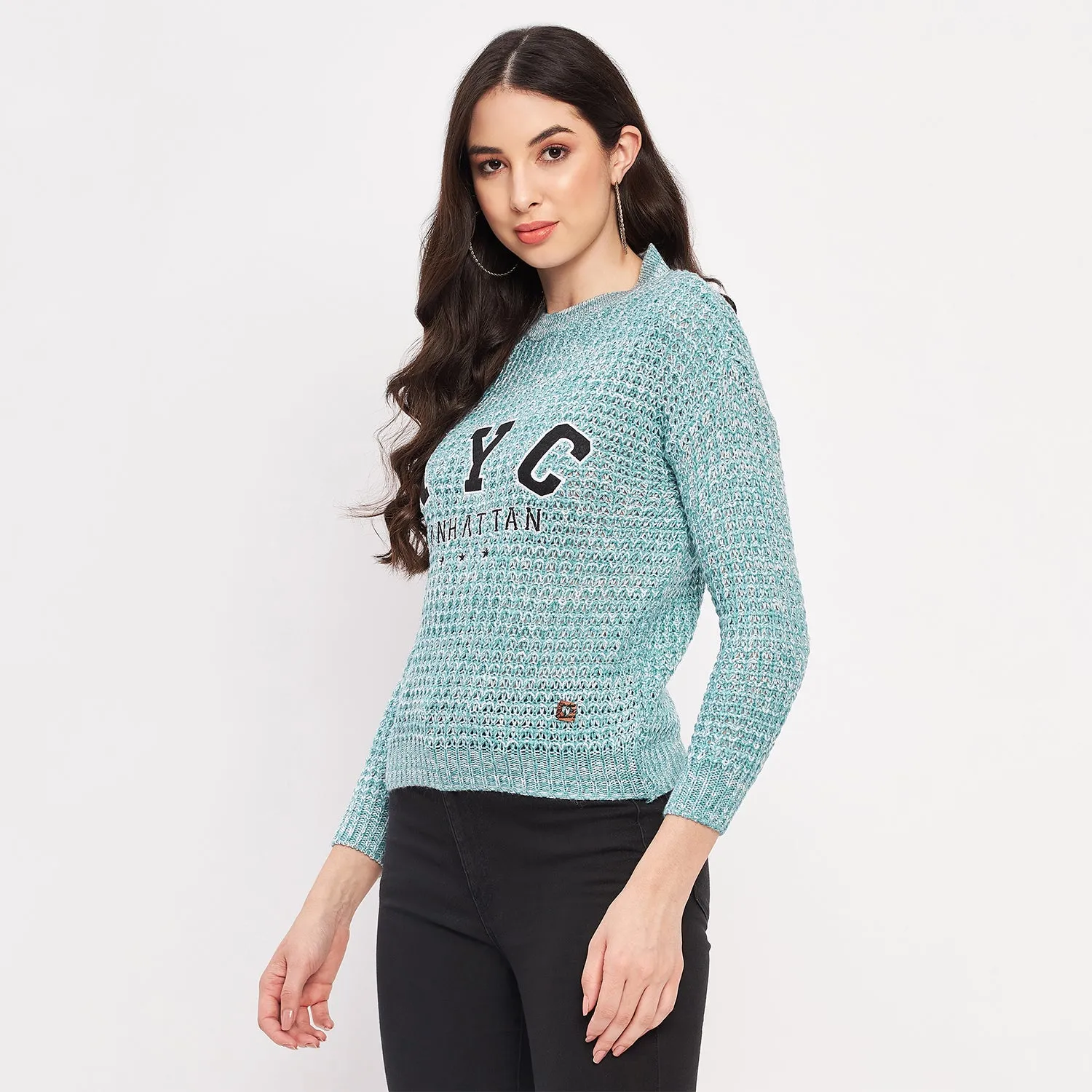 Duke Stardust Women Full Sleeve Self Design Sweater (SDS1001)