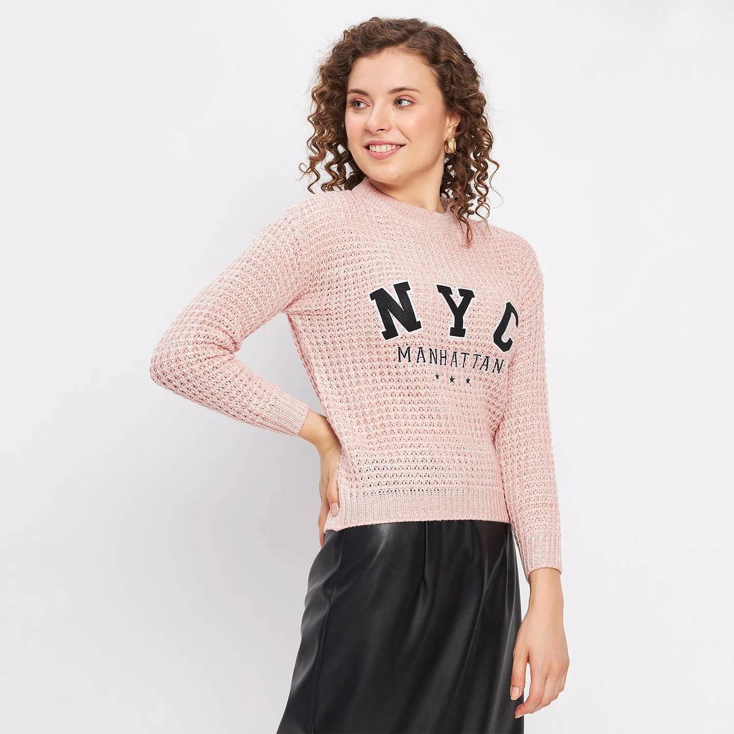 Duke Stardust Women Full Sleeve Self Design Sweater (SDS1001)