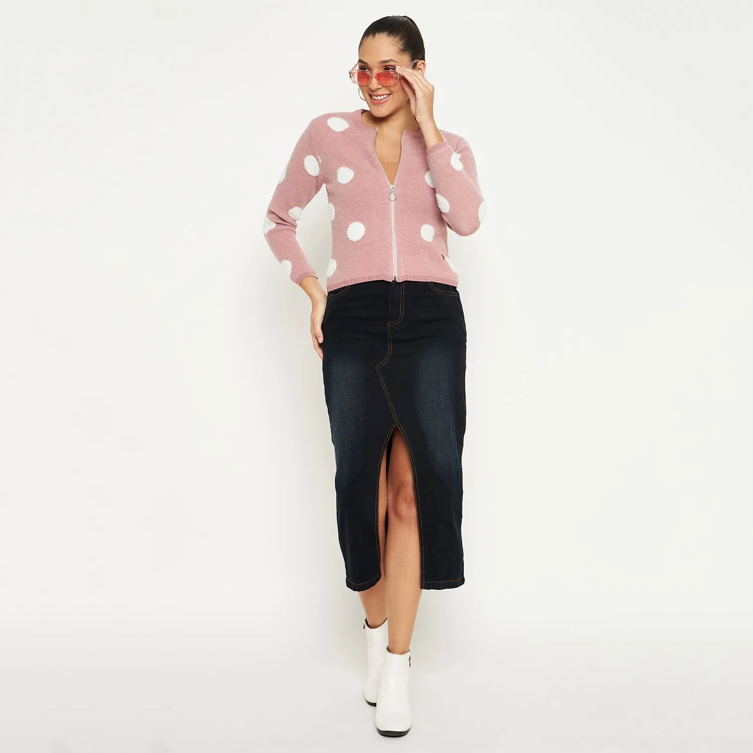 Duke Stardust Women Full Sleeve Zipper Cardigan (SDS1005R)