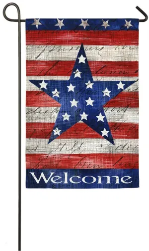 Evergreen Patriotic Stripe & Star Garden Sub Suede Flag, 18'' x 12.5'' inches