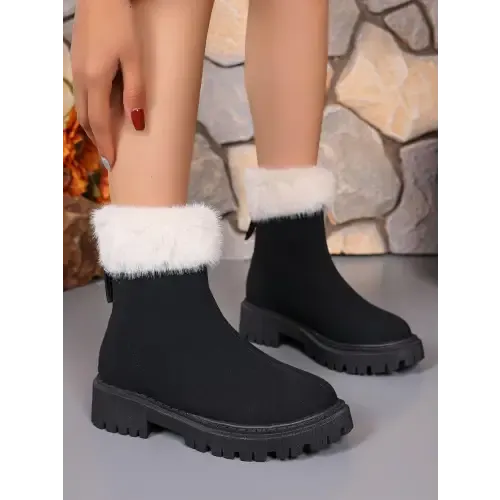 Faux Fur Suede Platform