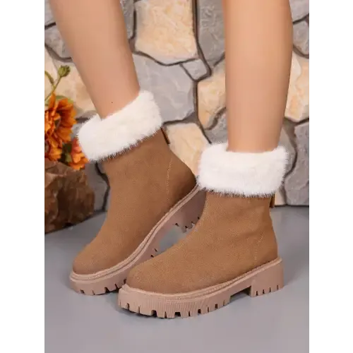 Faux Fur Suede Platform
