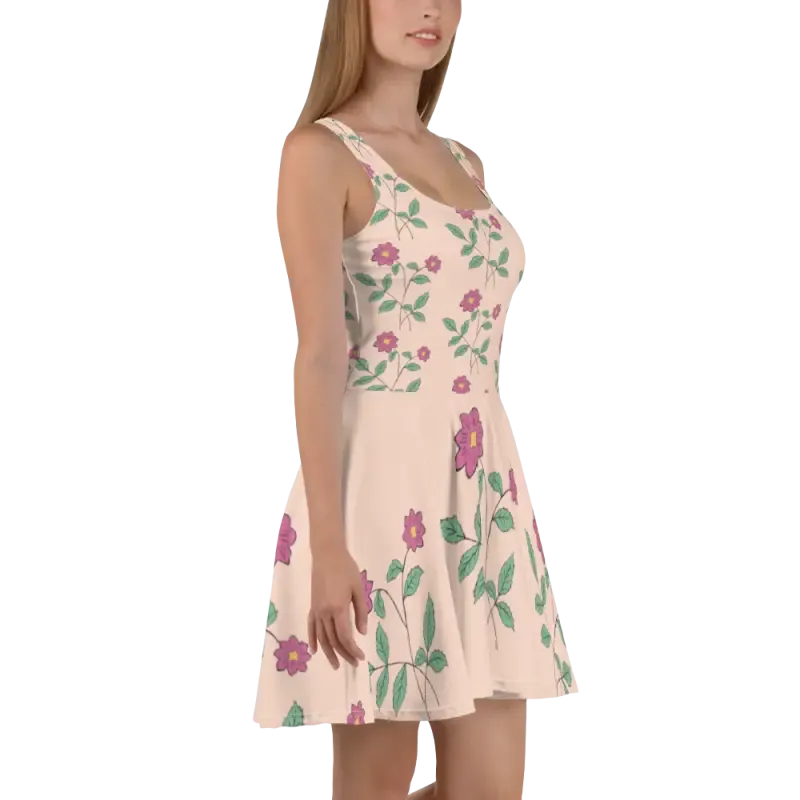 Flare it Up with Pink Floral Skater Dress