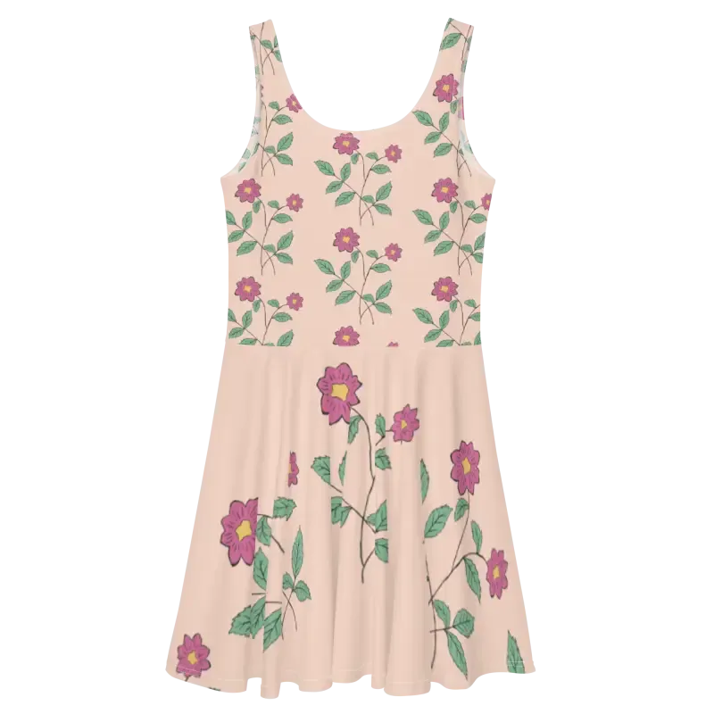 Flare it Up with Pink Floral Skater Dress