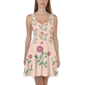Flare it Up with Pink Floral Skater Dress