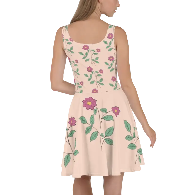 Flare it Up with Pink Floral Skater Dress