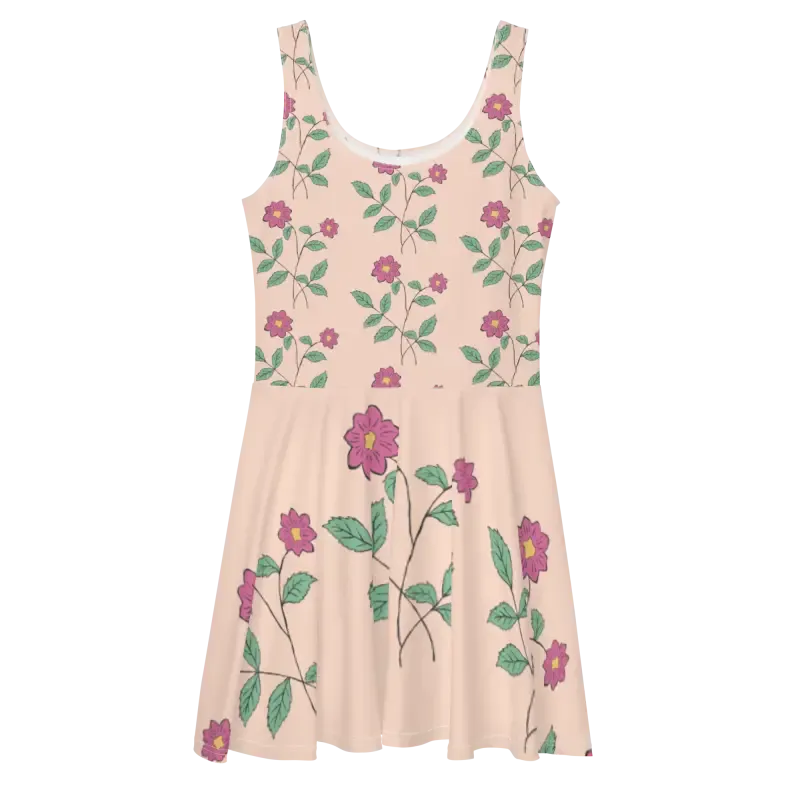 Flare it Up with Pink Floral Skater Dress
