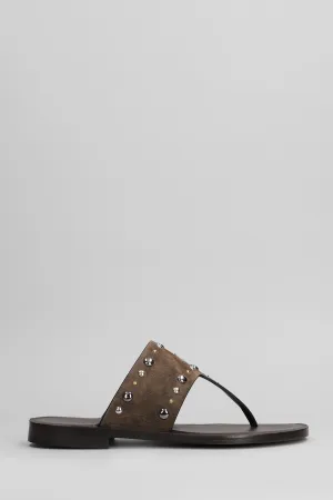 Flats in brown suede