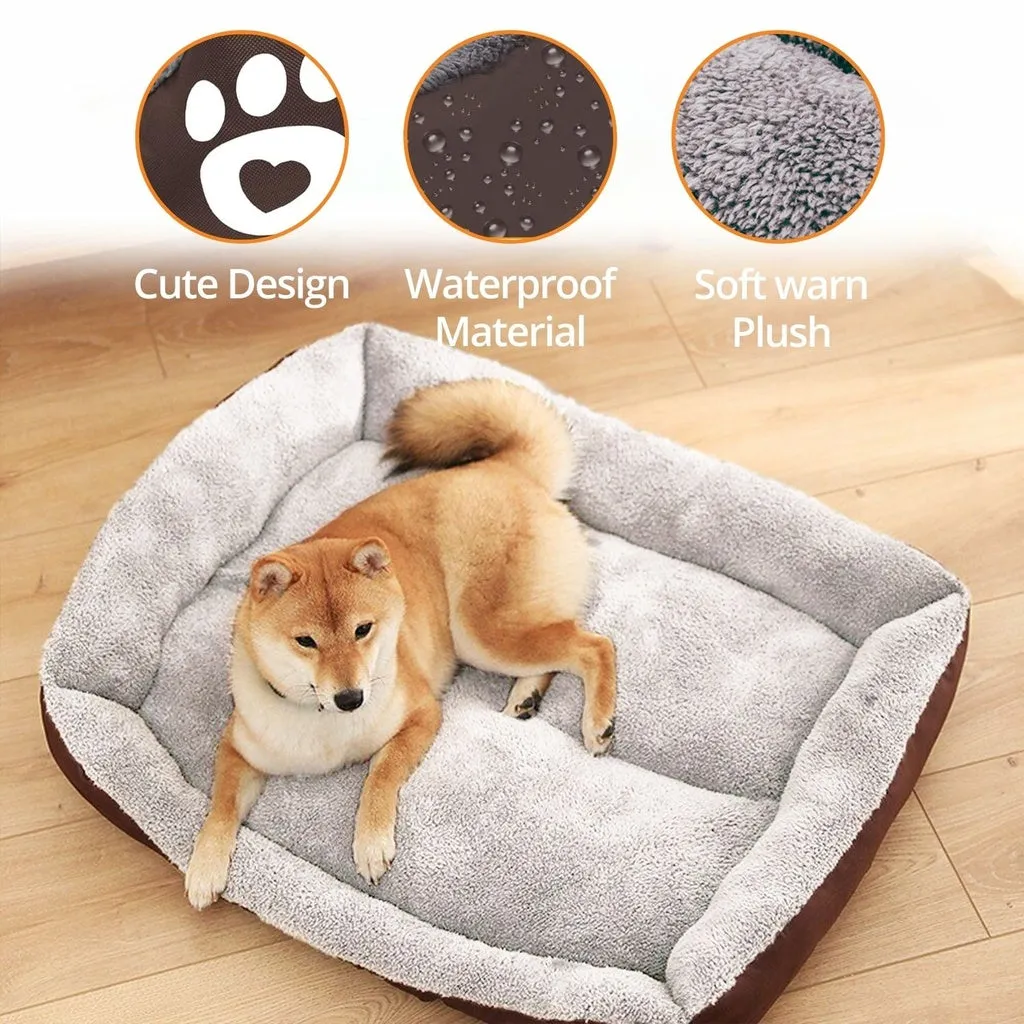 Floofi Pet Bed Square L Size (Coffee)