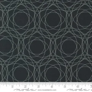 Geometric Circles in Ebony --  Spotted -- Zen Chic -- Moda Fabric