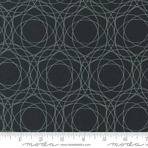 Geometric Circles in Ebony --  Spotted -- Zen Chic -- Moda Fabric