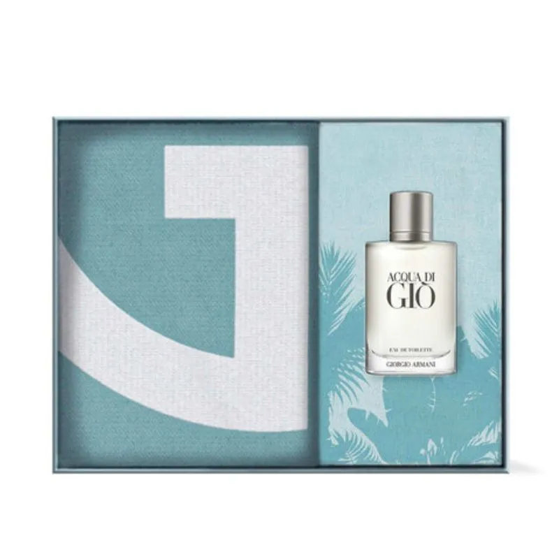 Giorgio Armani Acqua Di Gio Pour Homme For Men Set EDT 100ml Refillable   Beach Towel