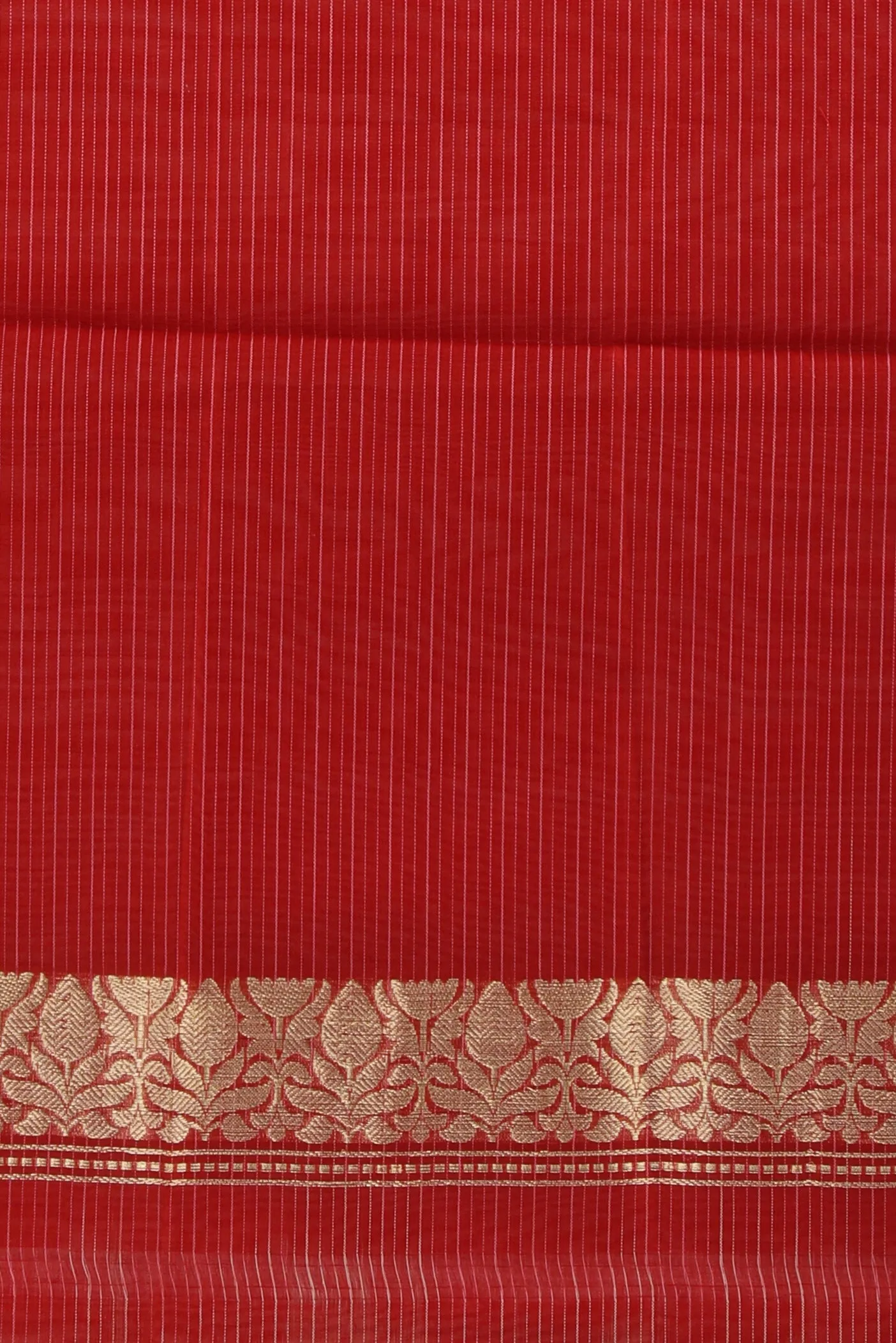 Gold Kota Silk saree with Red Benarasi Border