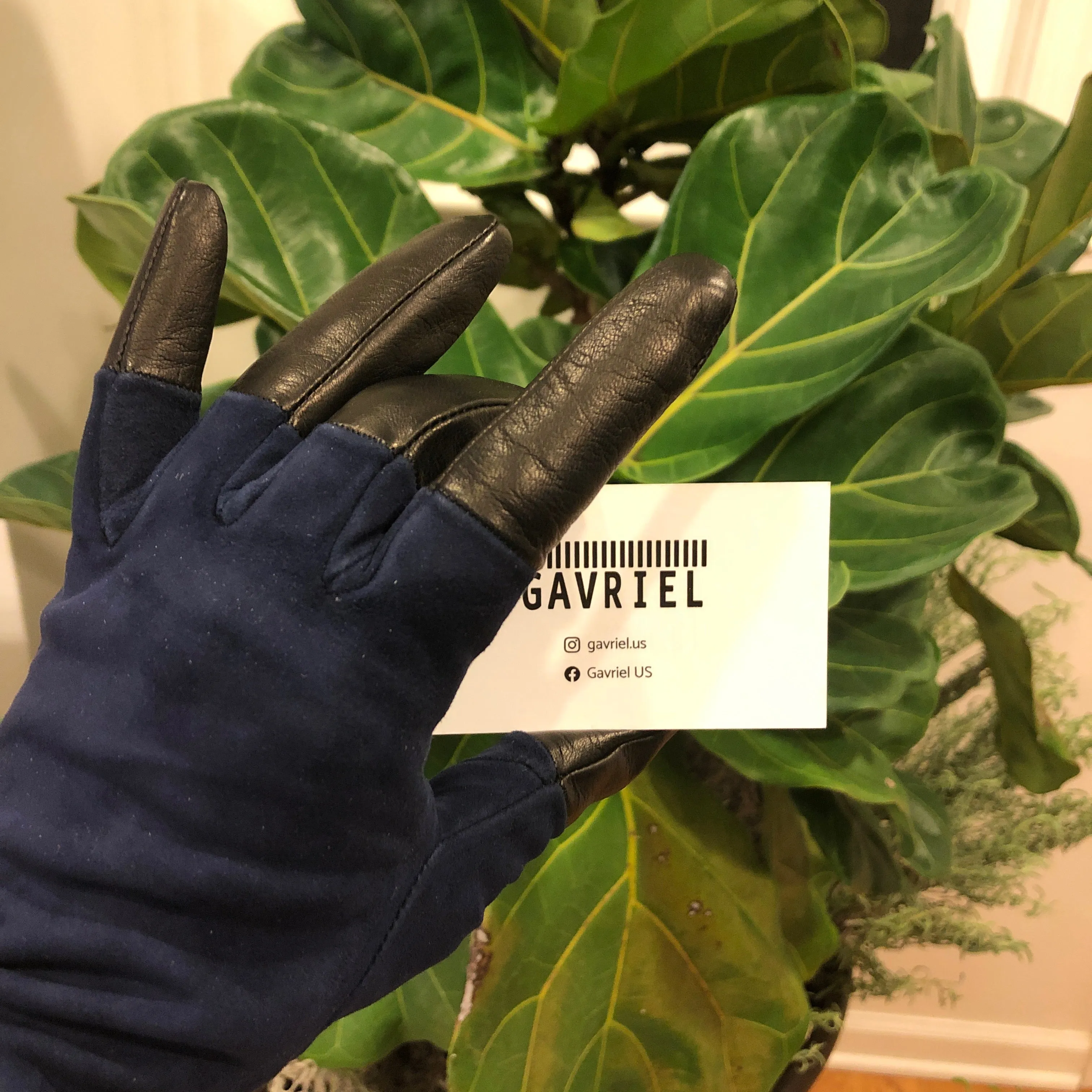 Gucci GG Suede and Leather Gloves in Viola