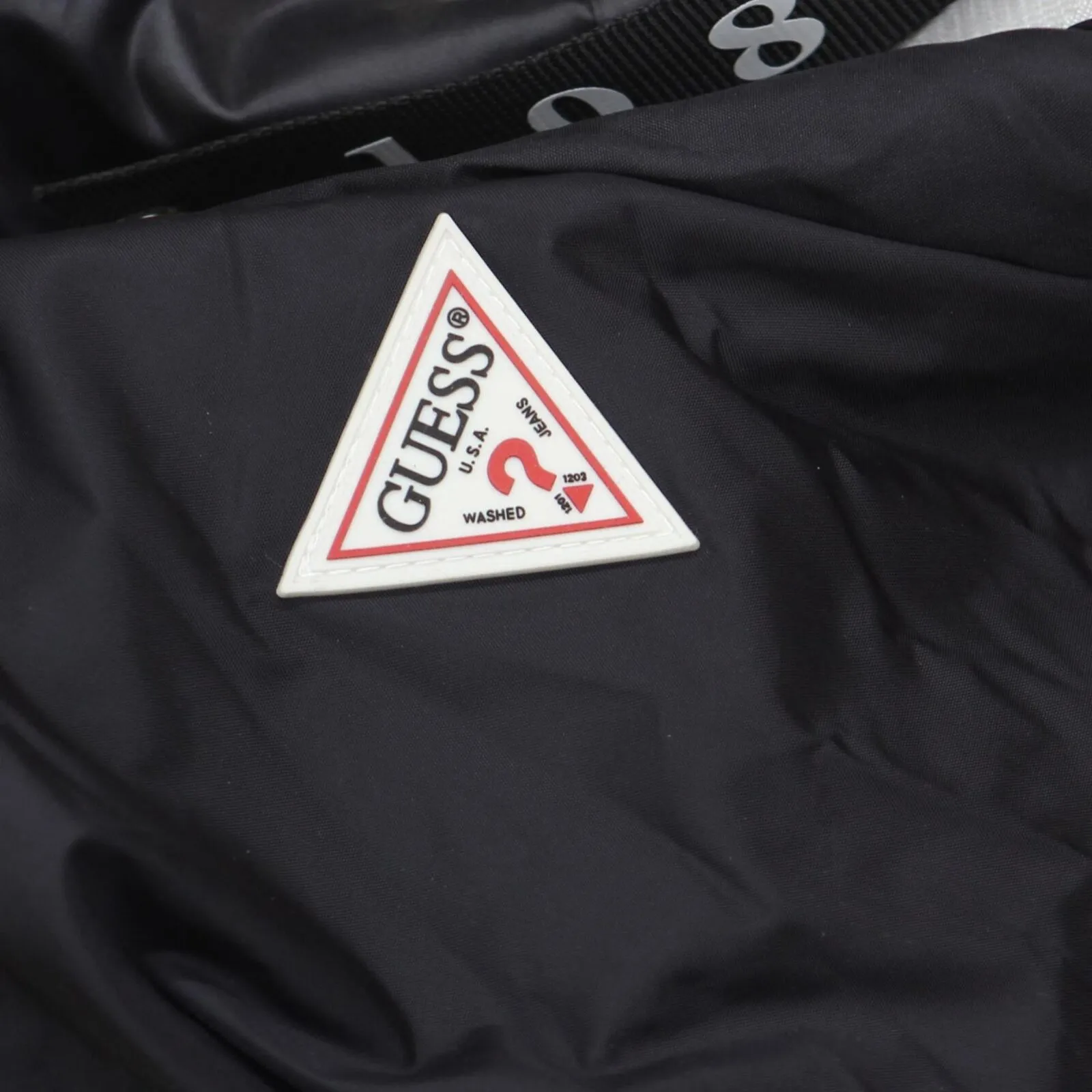 Guess Men's Colorblocked Hooded Windbreaker Jacket 110AN616 Black / White 2XL