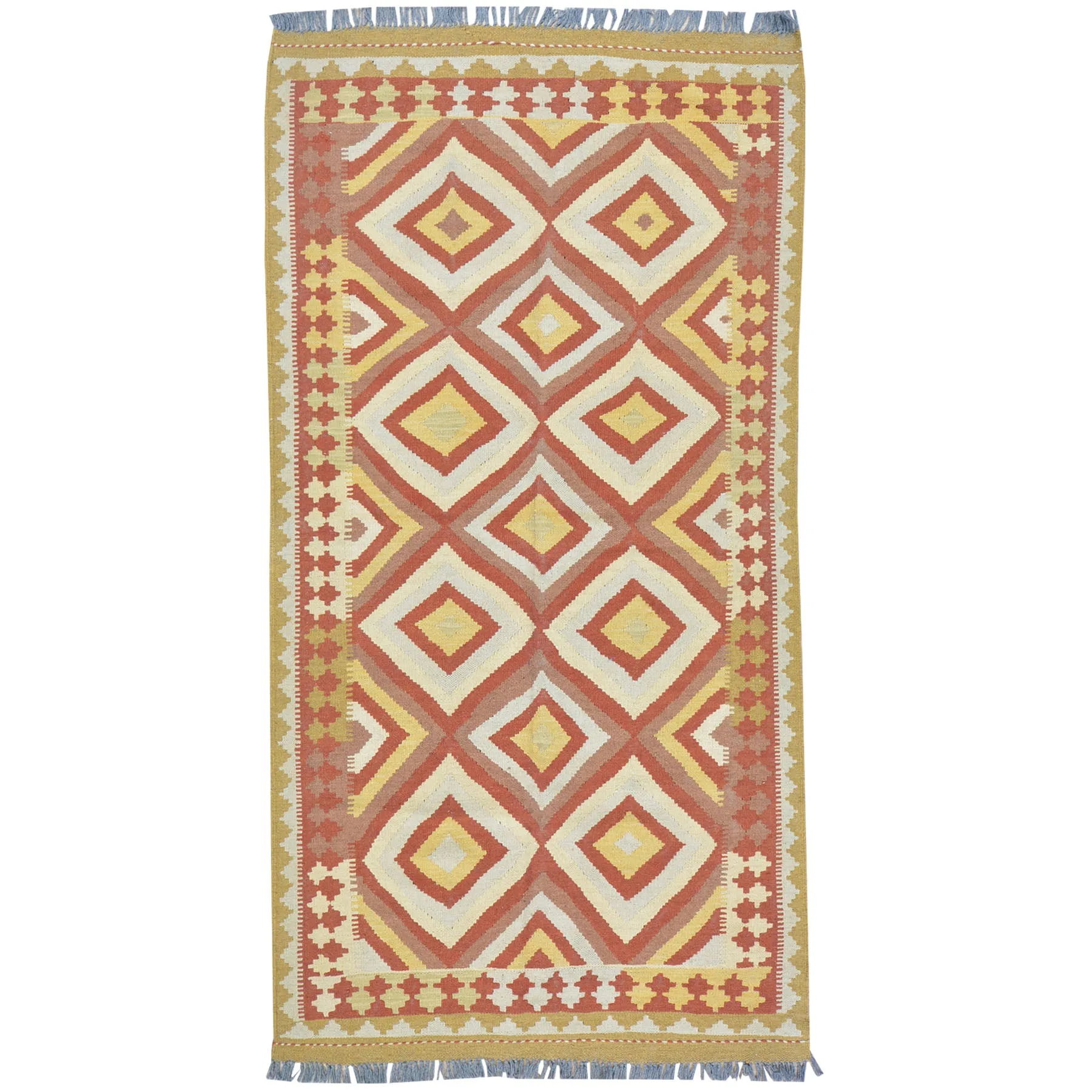 Hand-Woven Afghan Tribal Momana Kilim Handmade Wool Rug (Size 3.4 X 6.10) Brral-5169