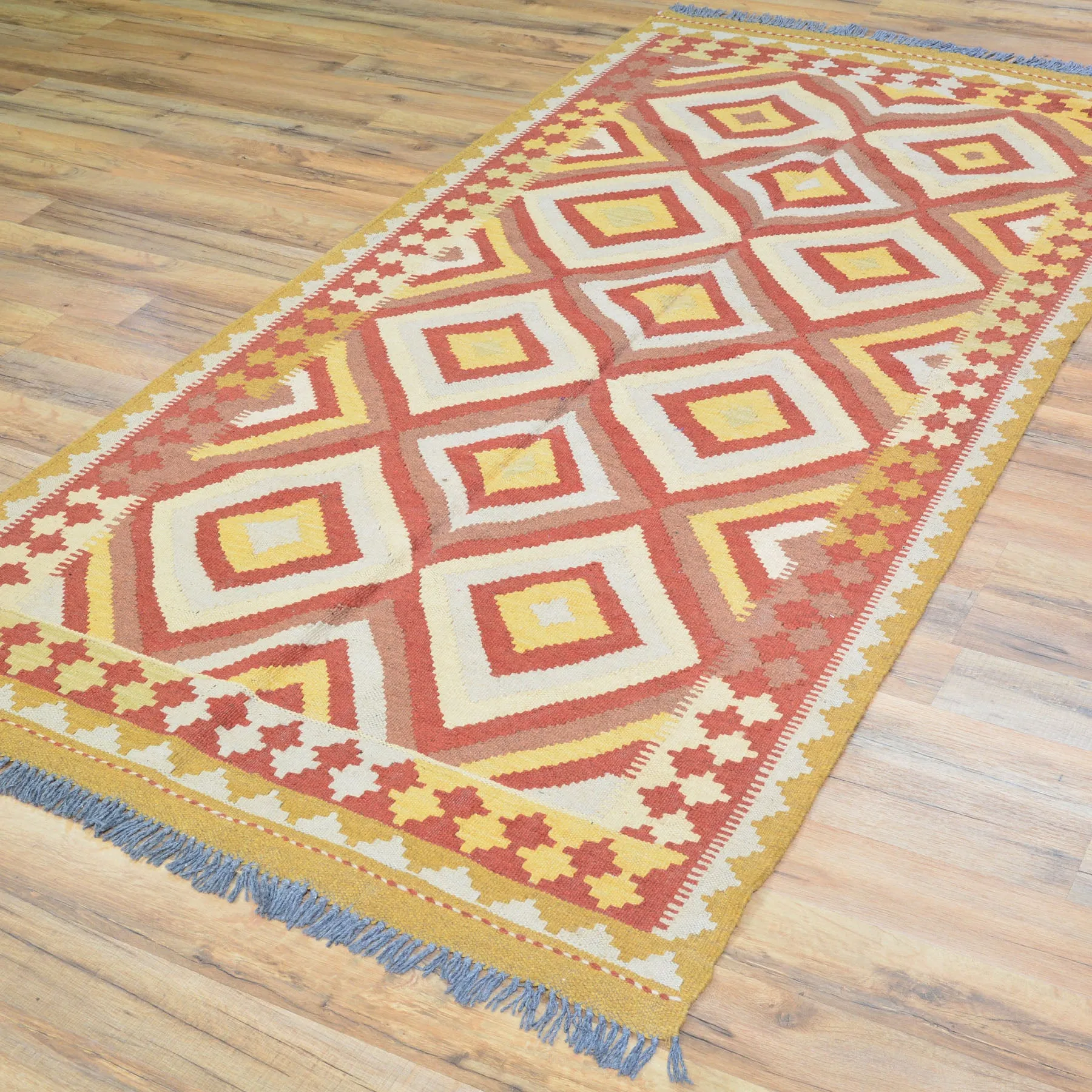 Hand-Woven Afghan Tribal Momana Kilim Handmade Wool Rug (Size 3.4 X 6.10) Brral-5169