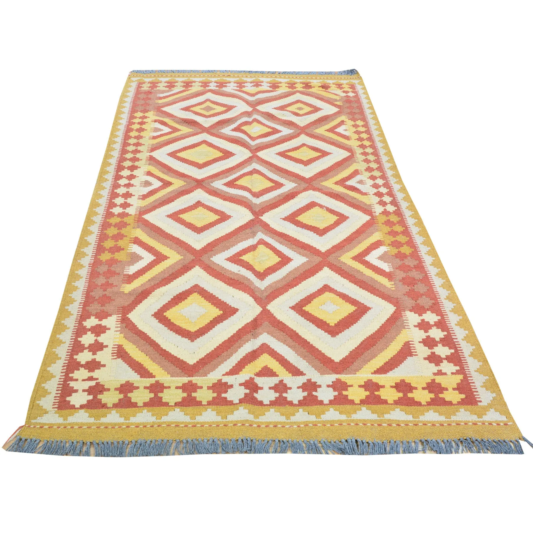 Hand-Woven Afghan Tribal Momana Kilim Handmade Wool Rug (Size 3.4 X 6.10) Brral-5169