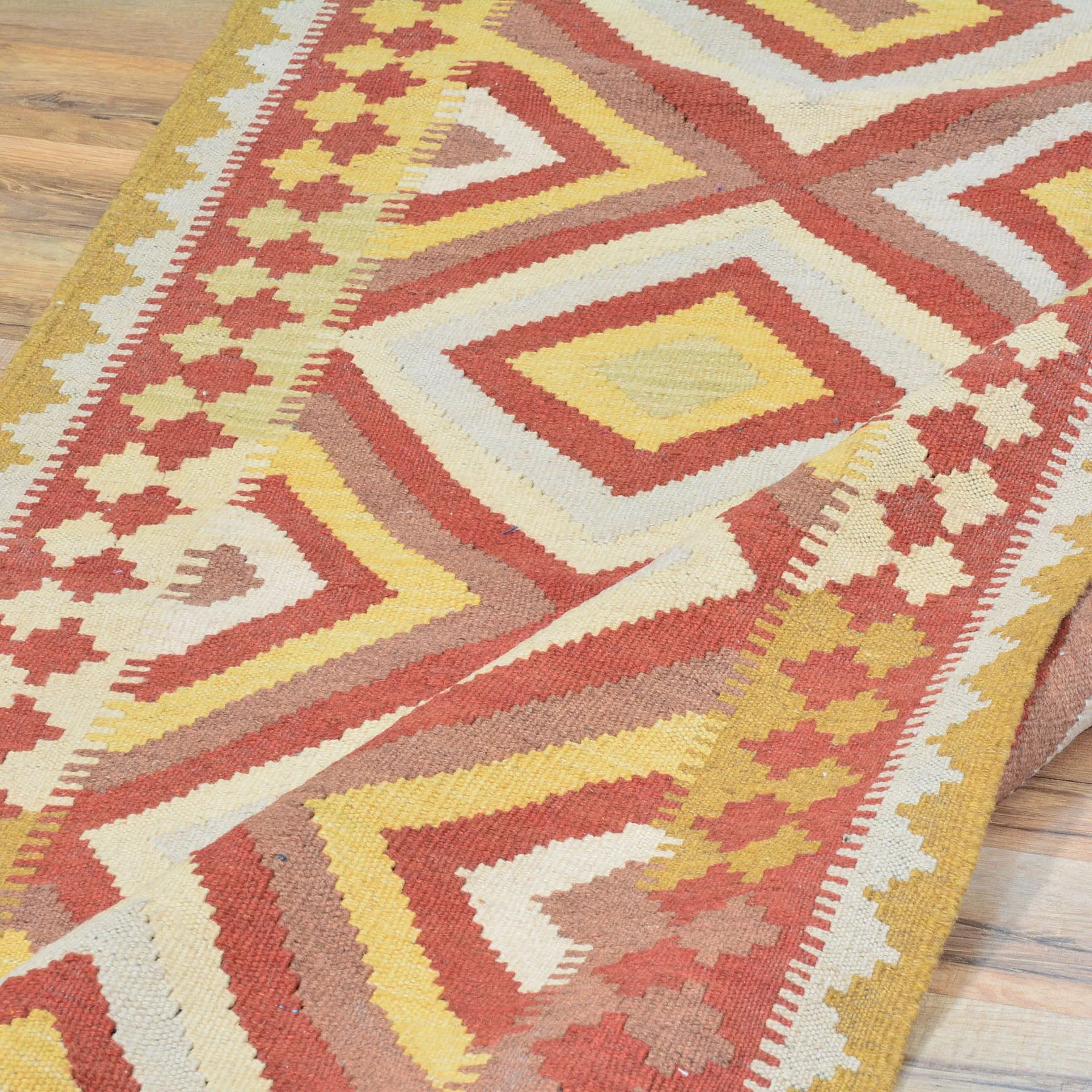 Hand-Woven Afghan Tribal Momana Kilim Handmade Wool Rug (Size 3.4 X 6.10) Brral-5169