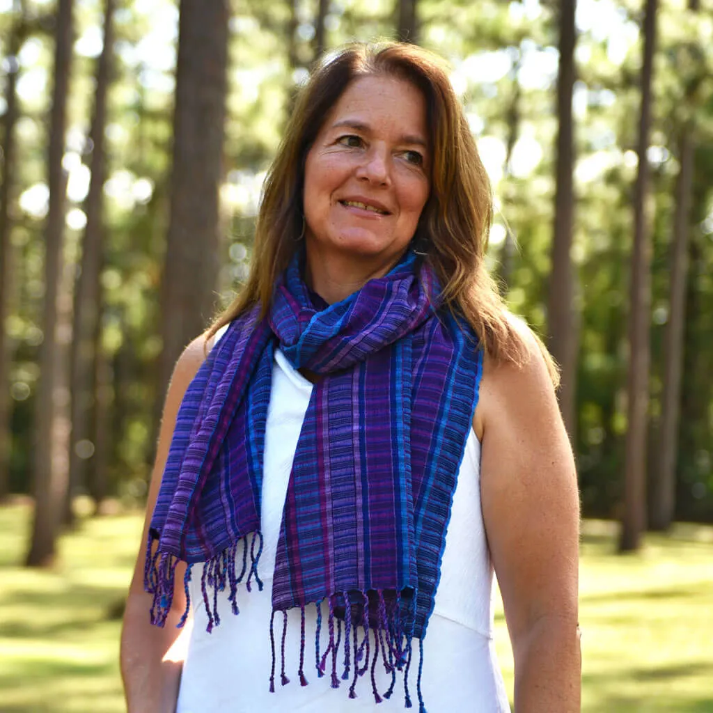 Hand Woven Fringed Scarf | Atitlan Evening