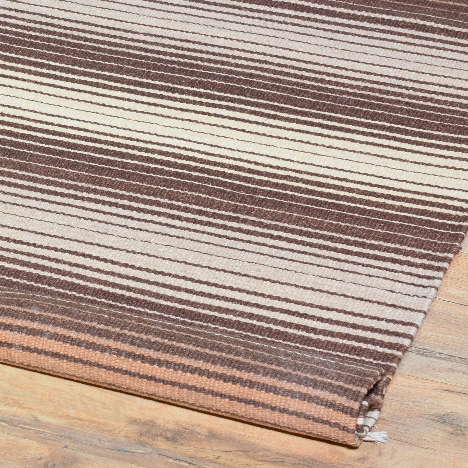 Hand-Woven Handmade Striped Kilim Flatweave Wool Rug (Size 5.5 X 7.9) Cwral-4173
